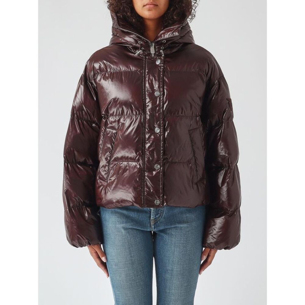 Pinko Women Impasto Short Quilted Nylon Puffer Jacket Pinko With Hood